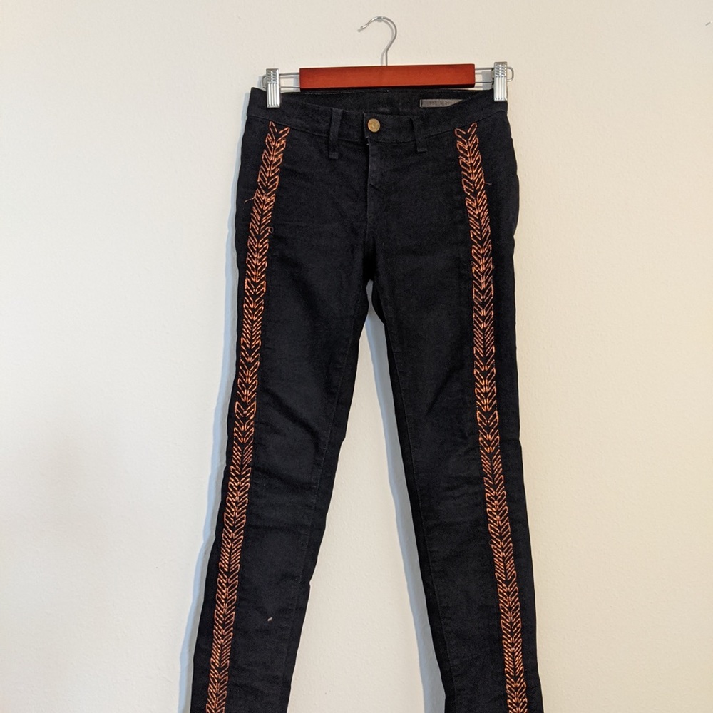 Rag & Bone embroidered black jeans